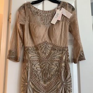 Sue Wong N3347 dress, size 2, Beige NWT
